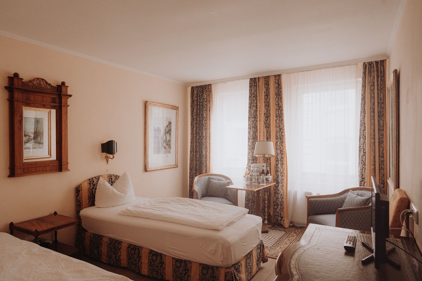 Einzelbett-Zimmer in der Pension am Museum