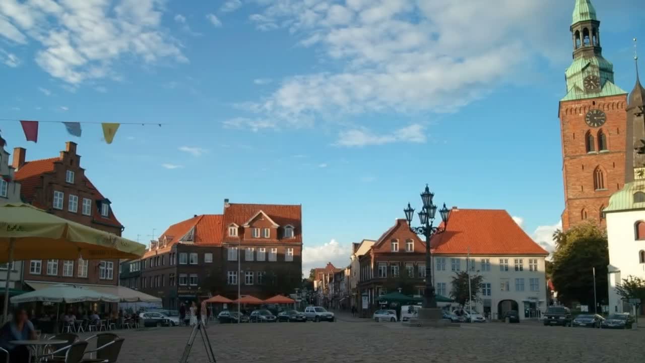 Marktplatz von Glückstadt mit Stadtkirche
